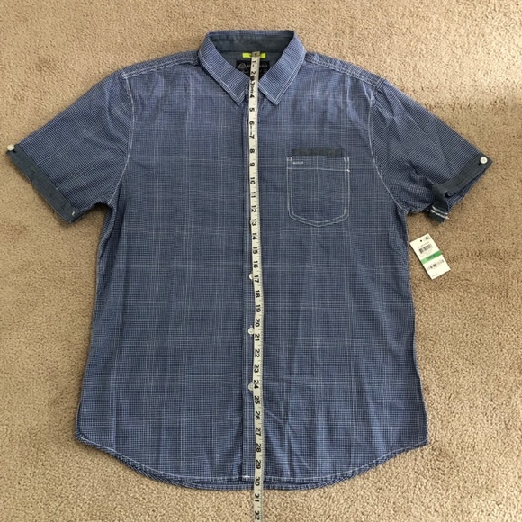 American Rag Cie Mens Slim Fit Plaid Short Sleeve - Large - Picture 12 of 15